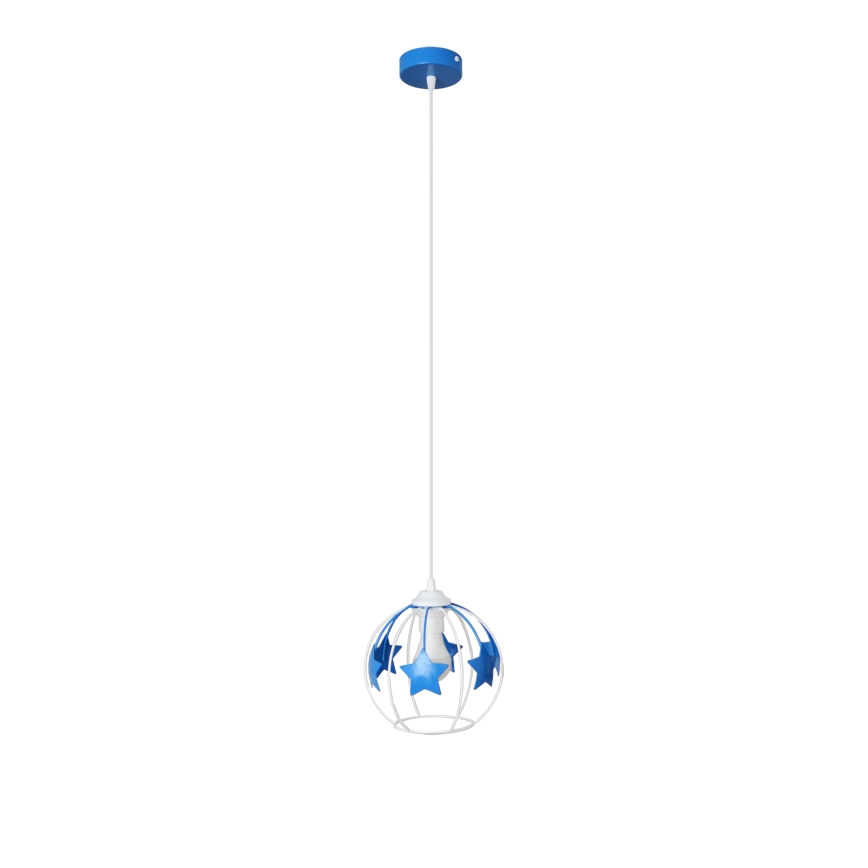 Дитяча підвісна люстра STARS 1xE27/15W/230V синій/білий