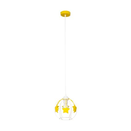 Дитяча підвісна люстра STARS 1xE27/15W/230V жовтий/білий