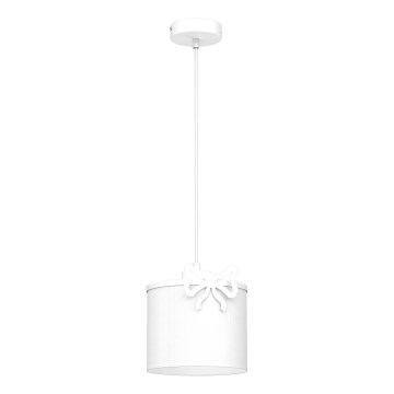 Дитяча підвісна люстра SWEET 1xE27/15W/230V білий/бантик