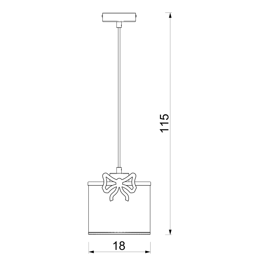 Дитяча підвісна люстра SWEET 1xE27/15W/230V білий/рожевий/бантик