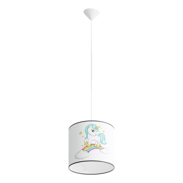 Дитяча підвісна люстра UNICORN 1xE27/15W/230V діаметр 30 см єдиноріг