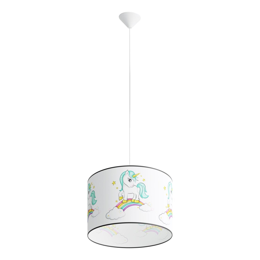 Дитяча підвісна люстра UNICORN 1xE27/15W/230V діаметр 40 см єдиноріг