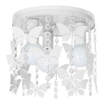 Дитяче стельове освітлення ELZA butterflies 3xE27/60W/230V білий