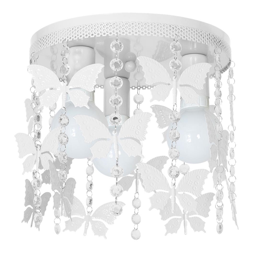 Дитяче стельове освітлення ELZA butterflies 3xE27/60W/230V білий