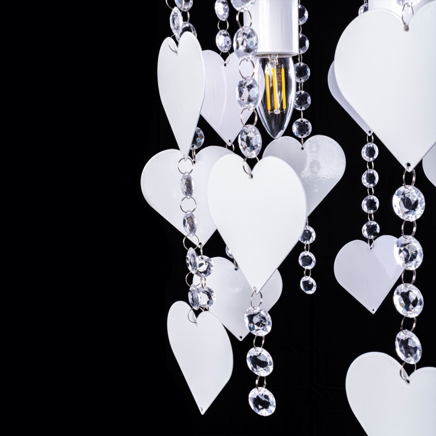Дитяче стельове освітлення ELZA hearts 3xE27/60W/230V білий