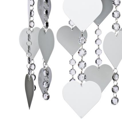 Дитяче стельове освітлення ELZA hearts 3xE27/60W/230V сірий