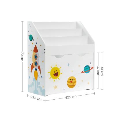 Дитяча книжкова шафа з шухлядою ANET біла