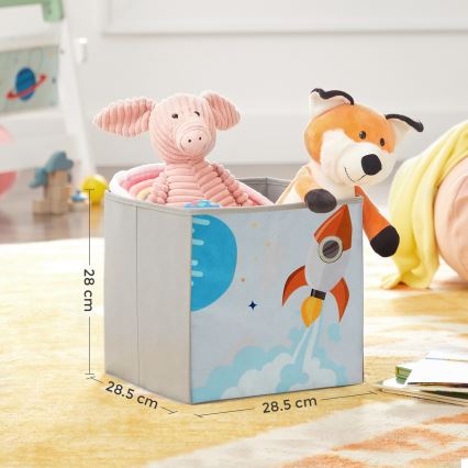 Дитяча книжкова полиця з тканинними коробками ANET біла