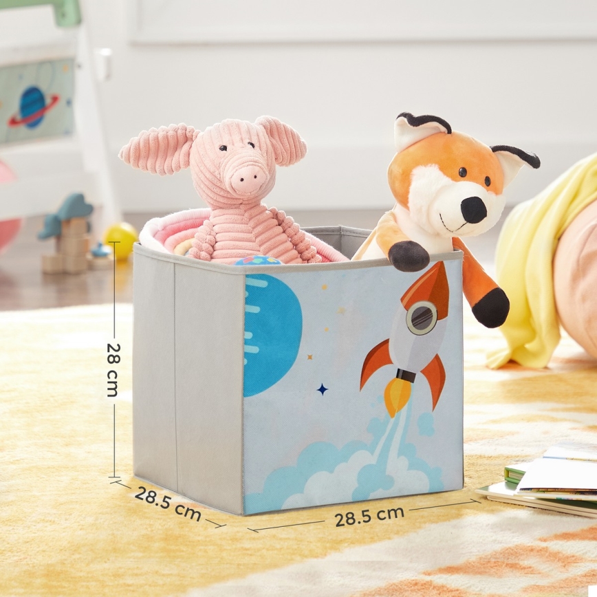 Дитяча книжкова полиця з тканинними коробками ANET біла