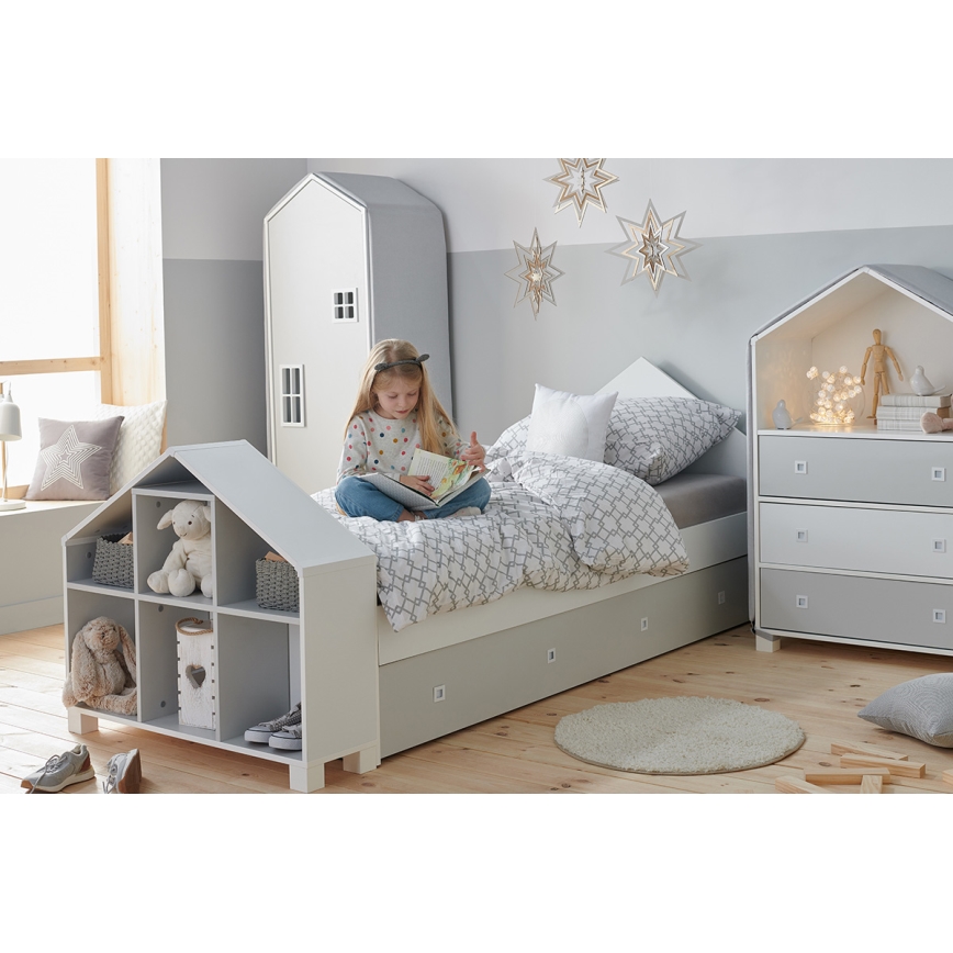 Дитяча бібліотека MIRUM 80,7x93,4 см білий/сірий