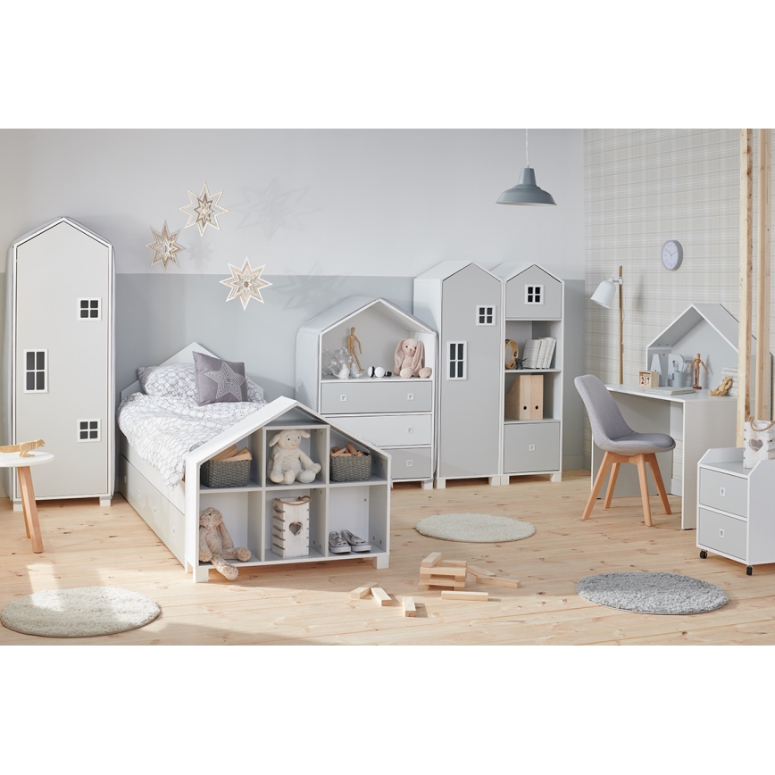 Дитяча бібліотека MIRUM 80,7x93,4 см білий/сірий