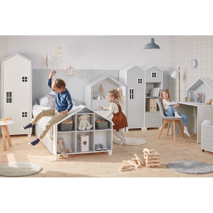 Дитяча бібліотека MIRUM 80,7x93,4 см білий/сірий