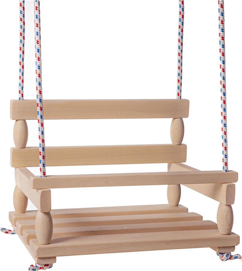 Дитяча дерев'яна гойдалка бежевого кольору