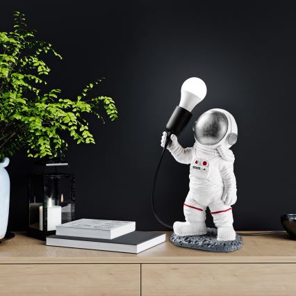 Дитяча лампа ASTRONAUT 1xE27/40W/230V срібляста/біла