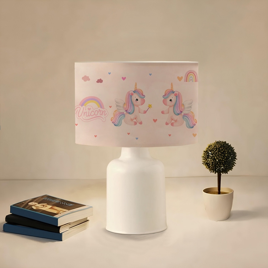 Дитяча лампа CANDY 1xE27/40W/230V рожева/біла