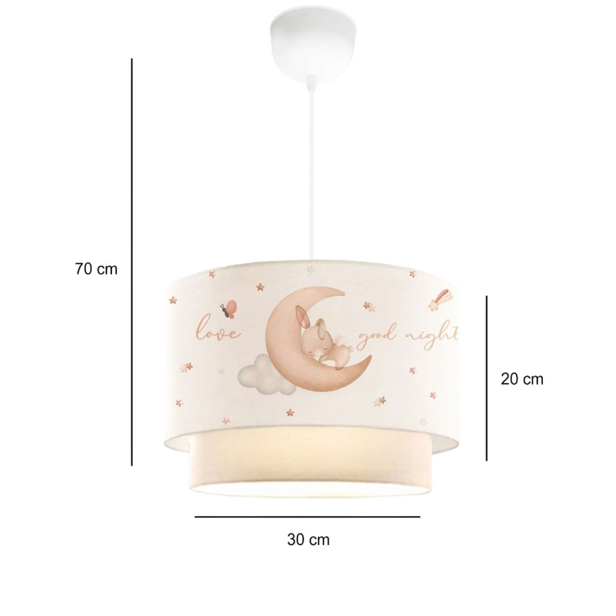 Дитяча люстра CANDY 1xE27/40W/230V біла/бежева
