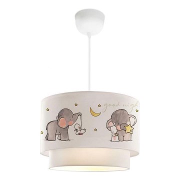 Дитяча люстра CANDY 1xE27/40W/230V біла/сіра