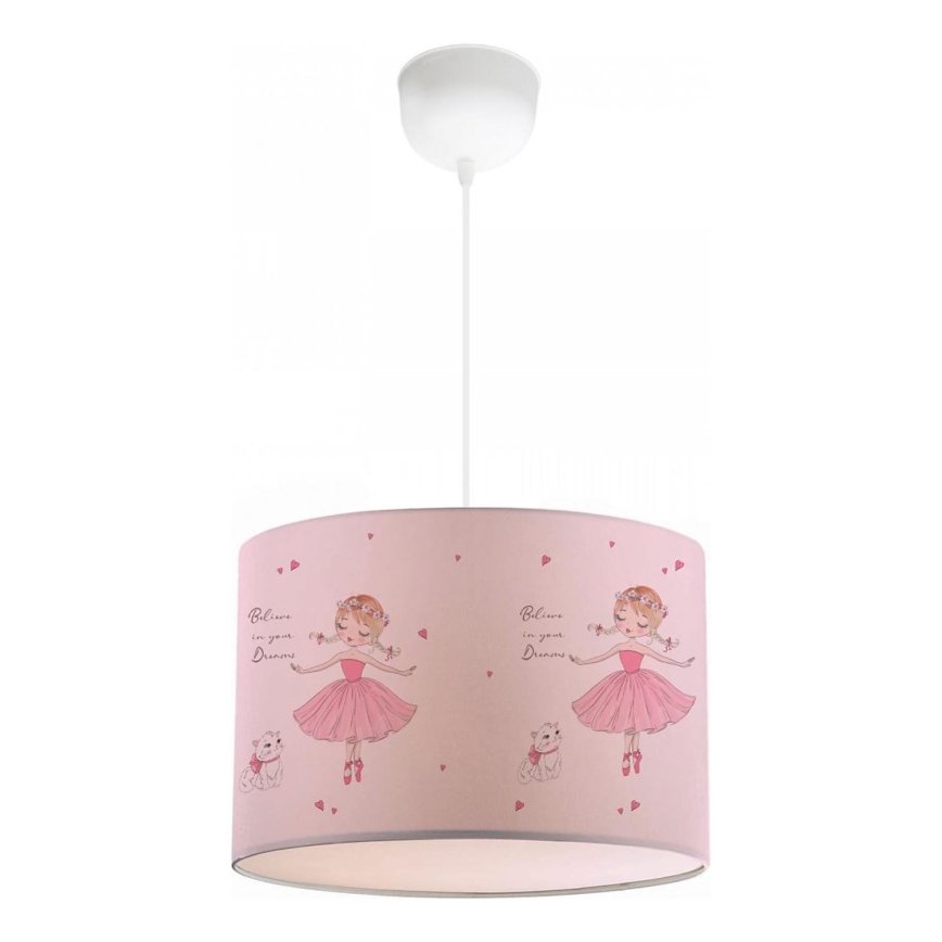 Дитяча люстра CANDY 1xE27/40W/230V рожева