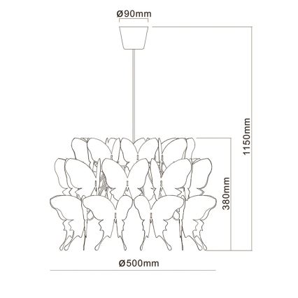 Дитяча люстра FARFALLA 1xE27/60W/230V рожева
