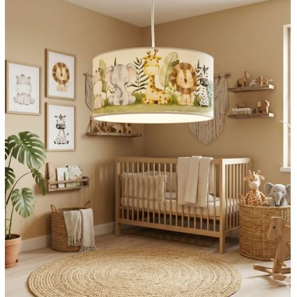 Дитяча люстра KIDS ROOM 1xE27/60W/230V, діам. 40 см, джунглі