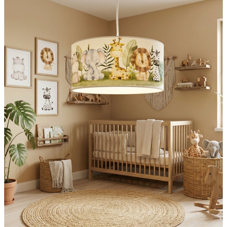 Дитяча люстра KIDS ROOM 1xE27/60W/230V, діам. 40 см, джунглі