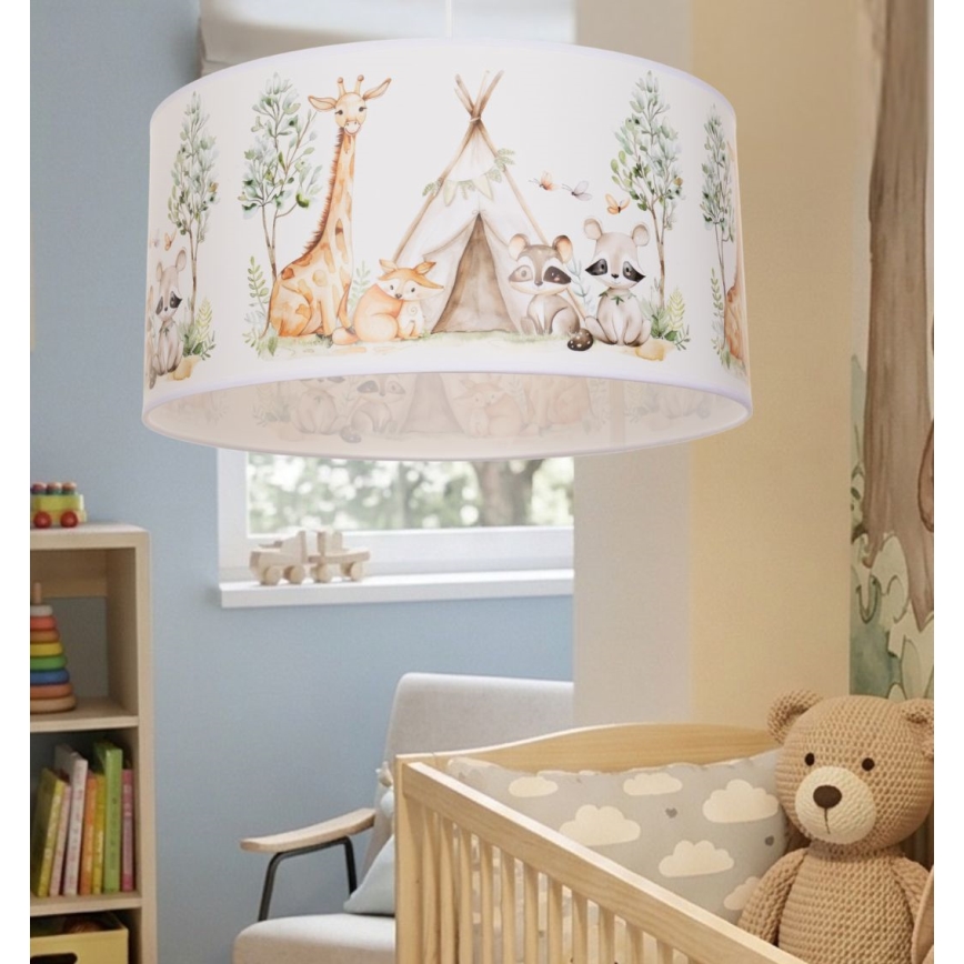 Дитяча люстра KIDS ROOM, 1xE27/60W/230V, діам. 40 см, з милими тваринками