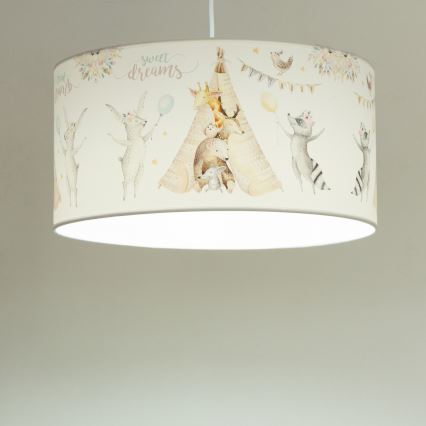 Дитяча люстра KIDS ROOM 1×E27/60W/230V, діаметр 40 см, з мотивом звіряток