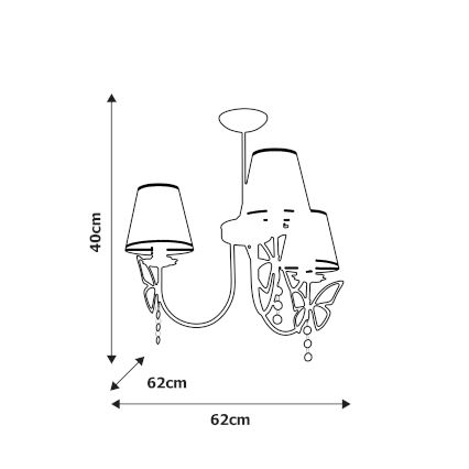 Дитяча люстра на штанзі CHARLOTTE 3xE14/40W/230V