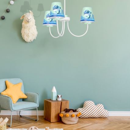 Дитяча люстра на штанзі DOLPHIN 3xE14/40W/230V