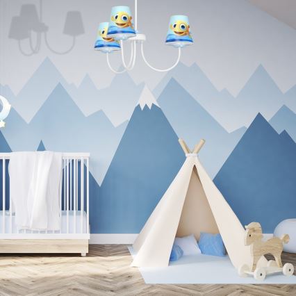 Дитяча люстра на штанзі FISH 3xE14/40W/230V