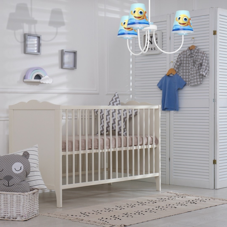 Дитяча люстра на штанзі FISH 3xE14/40W/230V