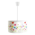 Дитяча люстра на тросі HEARTS 1xE27/60W/230V