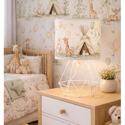 Дитяча настільна лампа KIDS ROOM 1xE27/60W/230V, діаметр 18 см, звірятка