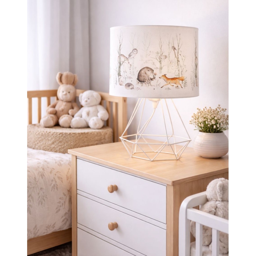 Дитяча настільна лампа KIDS ROOM 1×E27/60 Вт/230 В, діаметр 18 см, із зображенням звіряток