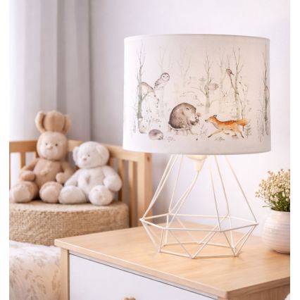 Дитяча настільна лампа KIDS ROOM 1×E27/60 Вт/230 В, діаметр 18 см, із зображенням звіряток