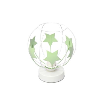 Дитяча настільна лампа STARS 1xE27/15W/230V зелений/білий