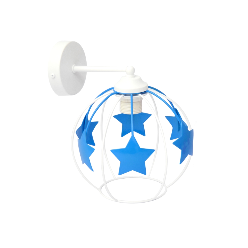 Дитяча настінна лампа (бра) STARS 1xE27/15W/230V синій/білий