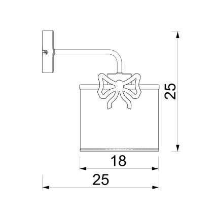 Дитяча настінна лампа (бра) SWEET 1xE27/15W/230V білий/рожевий/бантик