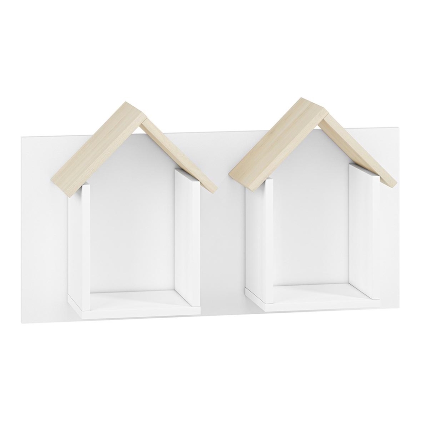 Дитяча настінна полиця BUBO 45x80 см біла/світлий бук