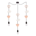 Дитяча підвісна люстра на шнурі TRIO 3xE27/20W/230V рожева/біла