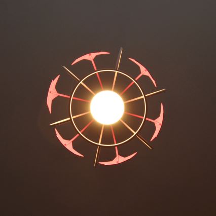 Дитяча підвісна люстра STARS 1xE27/15W/230V рожевий/білий