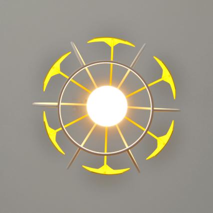 Дитяча підвісна люстра STARS 1xE27/15W/230V жовтий/білий