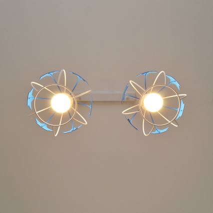 Дитяча підвісна люстра STARS 2xE27/15W/230V синій/білий