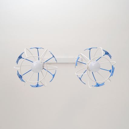 Дитяча підвісна люстра STARS 2xE27/15W/230V синій/білий