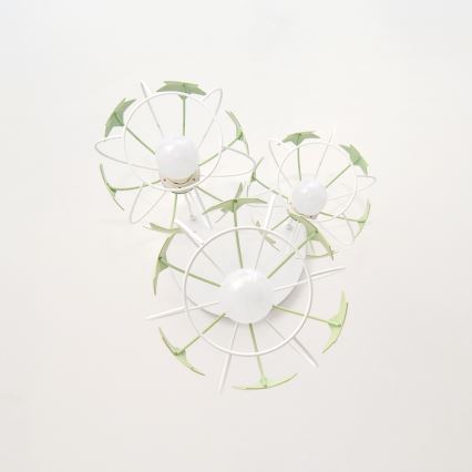 Дитяча підвісна люстра STARS 3xE27/15W/230V зелений/білий