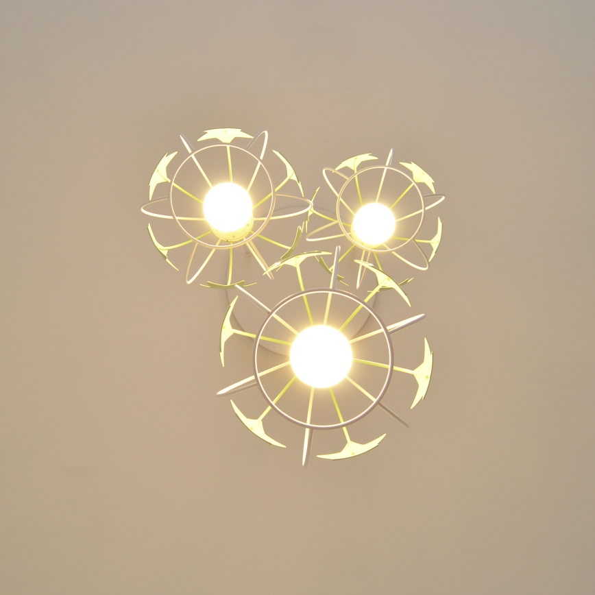 Дитяча підвісна люстра STARS 3xE27/15W/230V зелений/білий