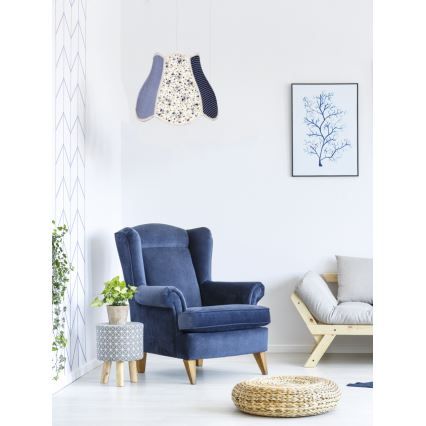 Дитяча підвісна люстра ZUZA 1xE27/60W/230V синій