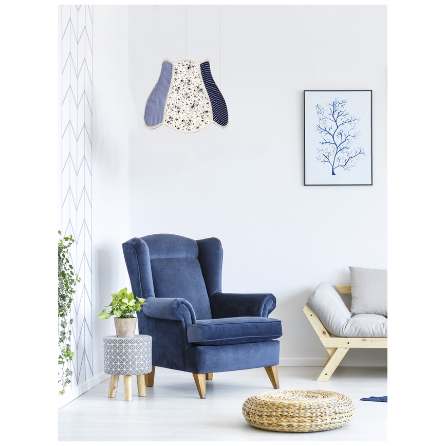 Дитяча підвісна люстра ZUZA 1xE27/60W/230V синій