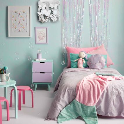 Дитяче стельове освітлення ELZA butterflies 3xE27/60W/230V білий