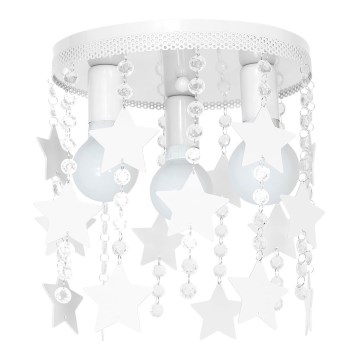Дитяче стельове освітлення ELZA stars 3xE27/60W/230V білий